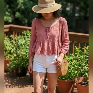Hollister Y2K Pink Lace Top